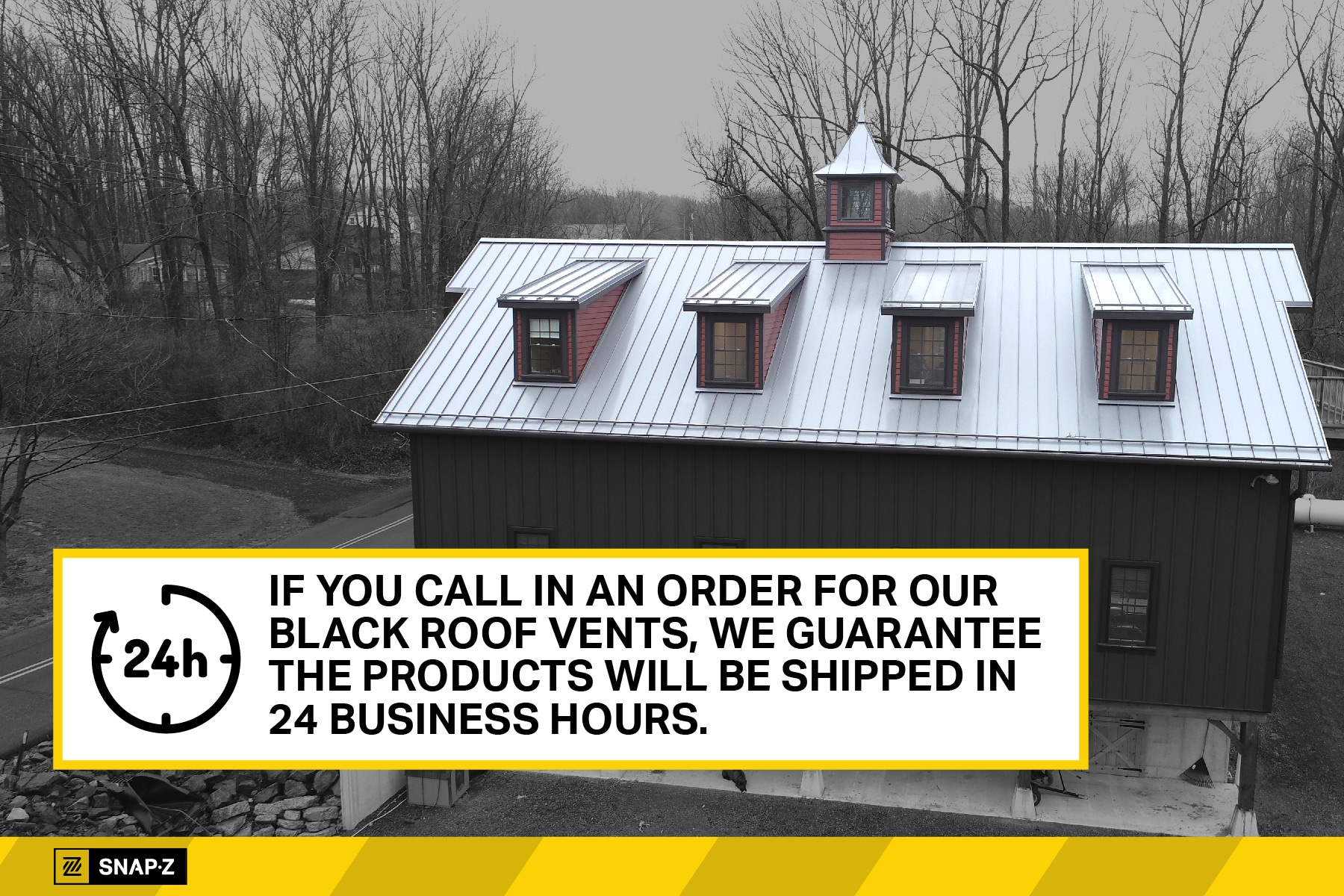 Snap-Z offers speedy shipping on all black roof vents